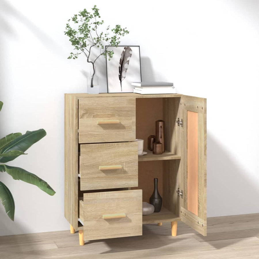 Dressoir 69,5X34X90 Cm Bewerkt Hout Sonoma Eikenkleurig