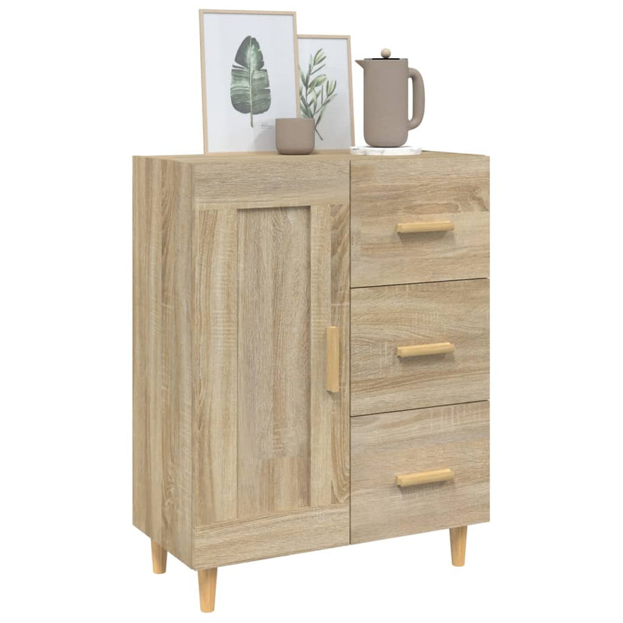 Dressoir 69,5X34X90 Cm Bewerkt Hout Sonoma Eikenkleurig