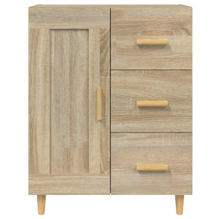 Dressoir 69,5X34X90 Cm Bewerkt Hout Sonoma Eikenkleurig