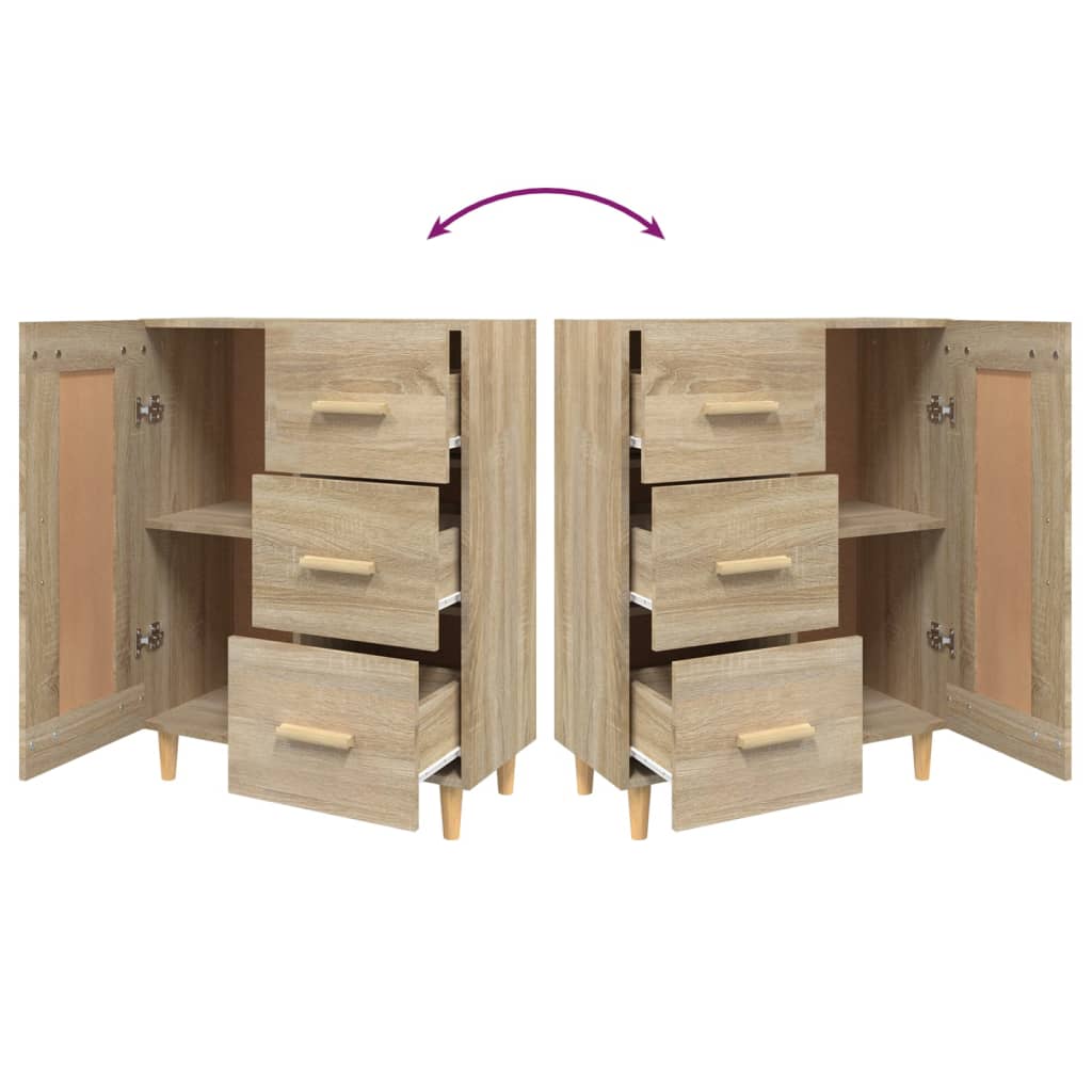 Dressoir 69,5X34X90 Cm Bewerkt Hout Sonoma Eikenkleurig