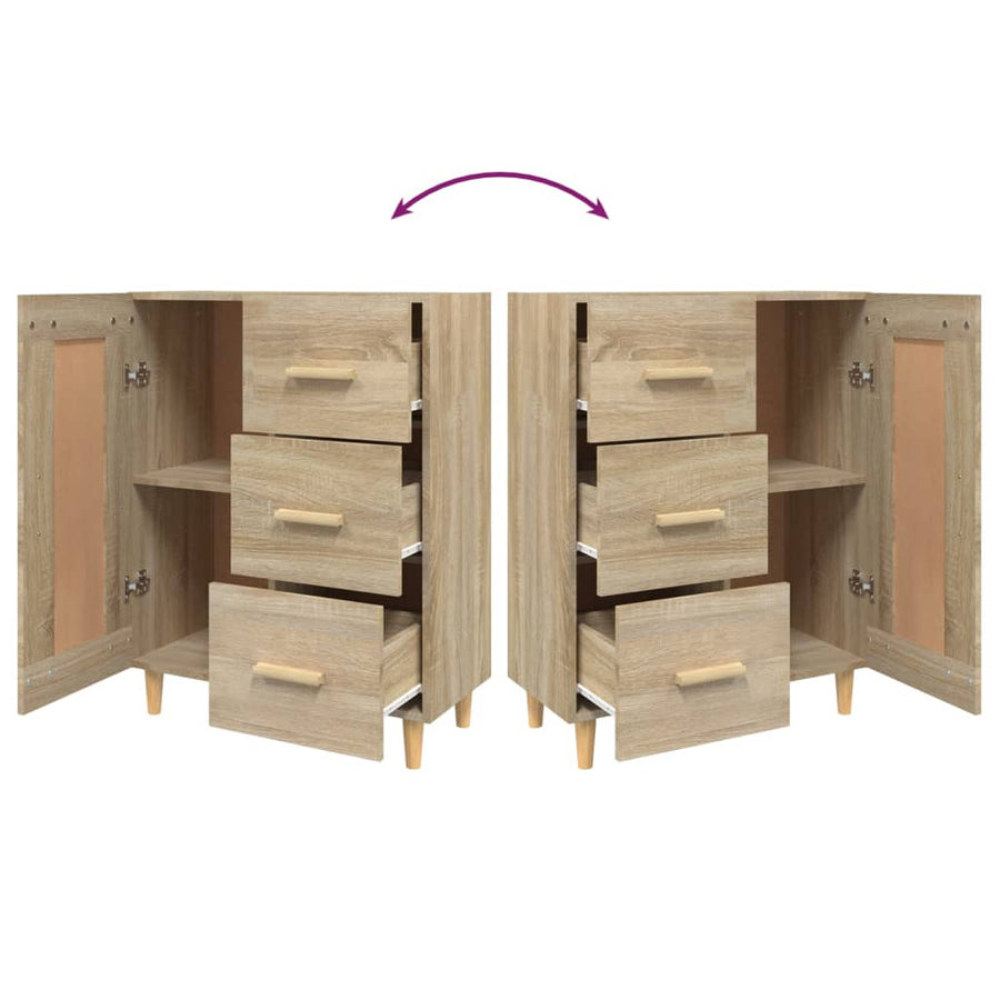 Dressoir 69,5X34X90 Cm Bewerkt Hout Sonoma Eikenkleurig