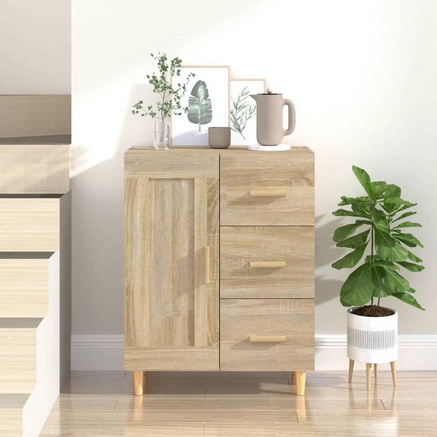 Dressoir 69,5X34X90 Cm Bewerkt Hout Sonoma Eikenkleurig