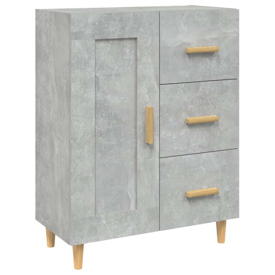 Dressoir 69,5X34X90 Cm Bewerkt Hout Betongrijs