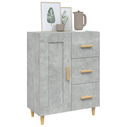 Dressoir 69,5X34X90 Cm Bewerkt Hout Betongrijs