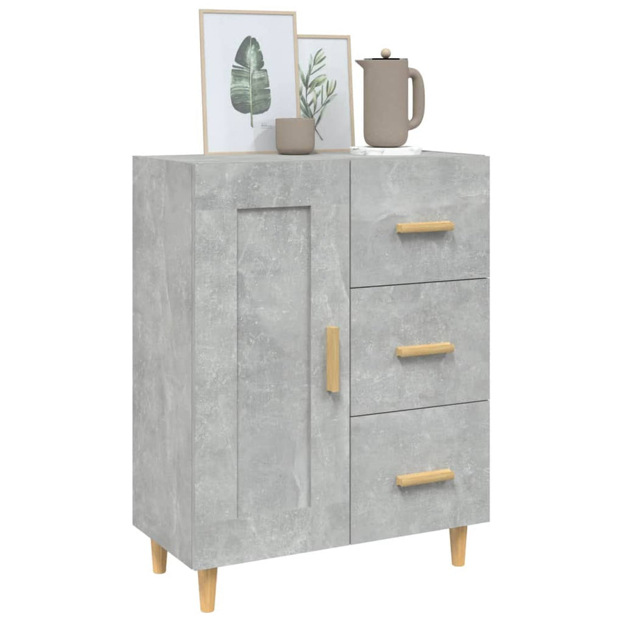 Dressoir 69,5X34X90 Cm Bewerkt Hout Betongrijs
