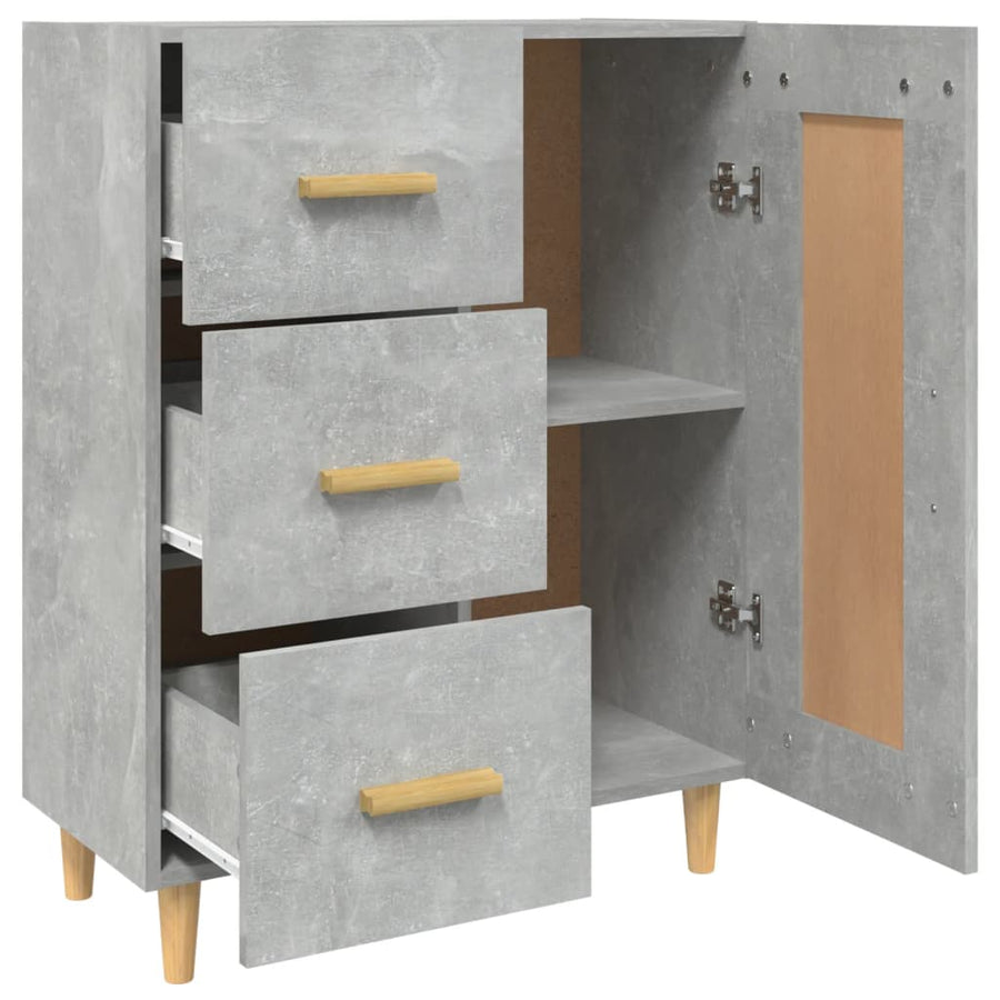 Dressoir 69,5X34X90 Cm Bewerkt Hout Betongrijs