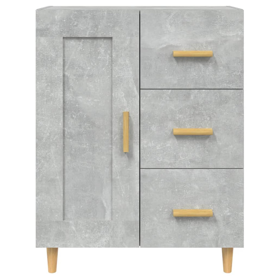 Dressoir 69,5X34X90 Cm Bewerkt Hout Betongrijs