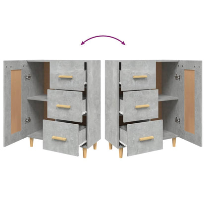 Dressoir 69,5X34X90 Cm Bewerkt Hout Betongrijs