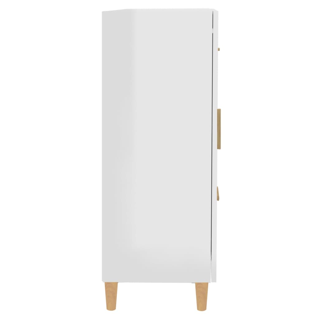 Dressoir 69,5X34X90 Cm Bewerkt Hout Hoogglans Wit