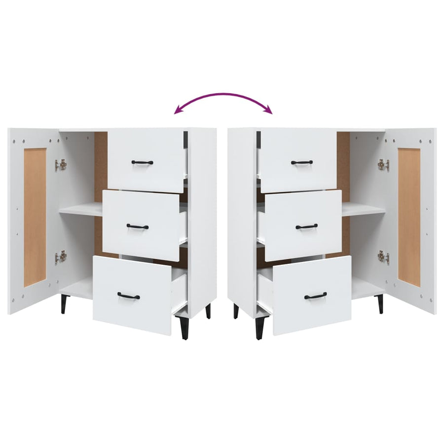 Dressoir 69,5X34X90 Cm Bewerkt Hout Wit