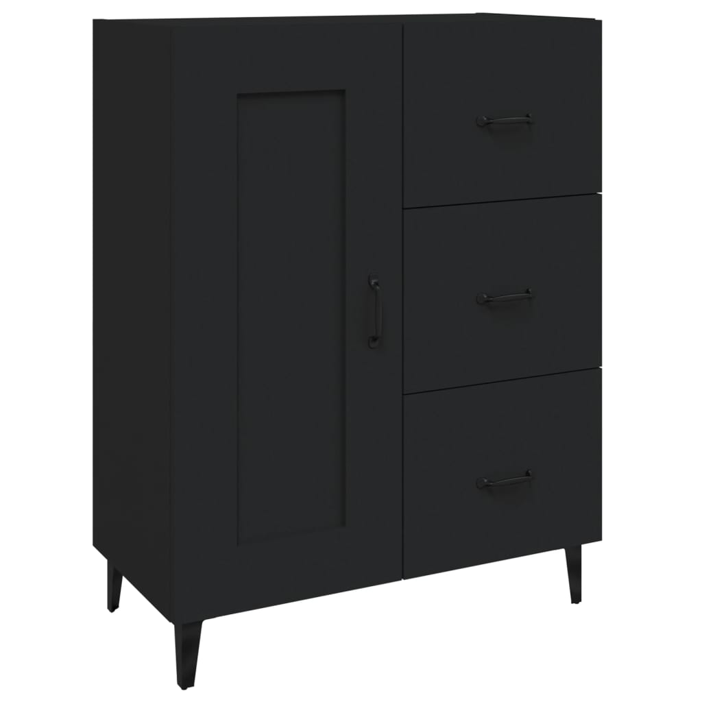 Dressoir 69,5X34X90 Cm Bewerkt Hout Zwart