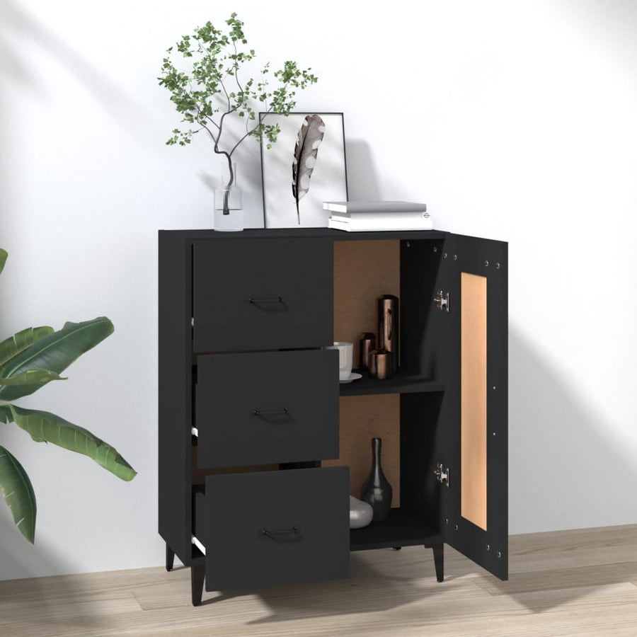 Dressoir 69,5X34X90 Cm Bewerkt Hout Zwart