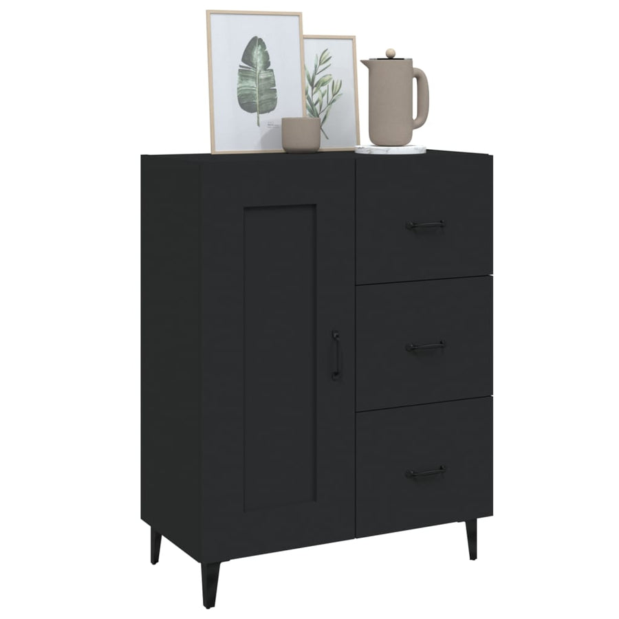 Dressoir 69,5X34X90 Cm Bewerkt Hout Zwart