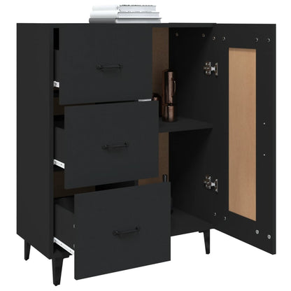 Dressoir 69,5X34X90 Cm Bewerkt Hout Zwart