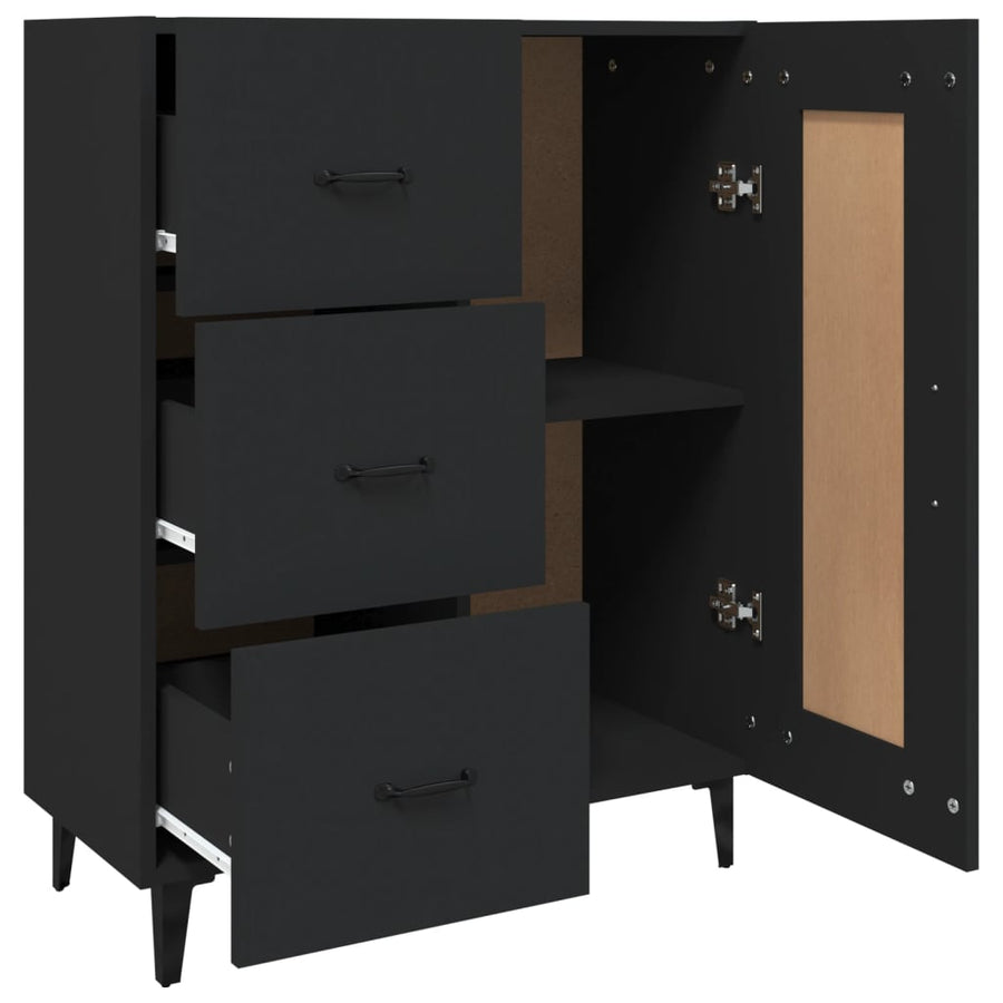 Dressoir 69,5X34X90 Cm Bewerkt Hout Zwart