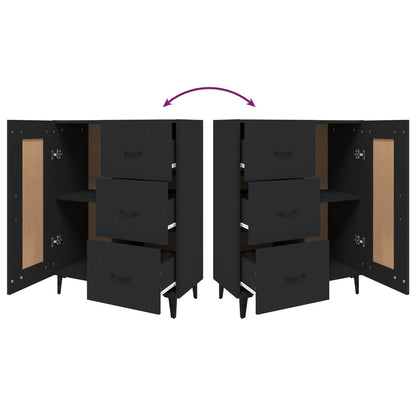 Dressoir 69,5X34X90 Cm Bewerkt Hout Zwart