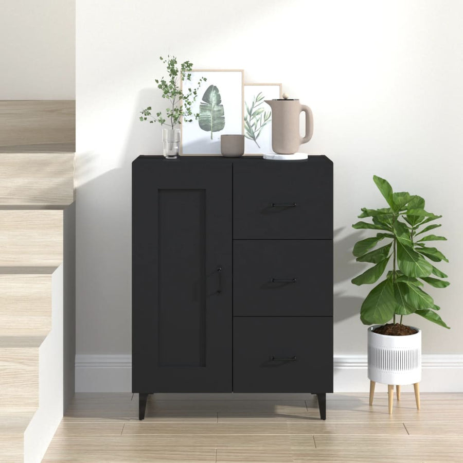 Dressoir 69,5X34X90 Cm Bewerkt Hout Zwart