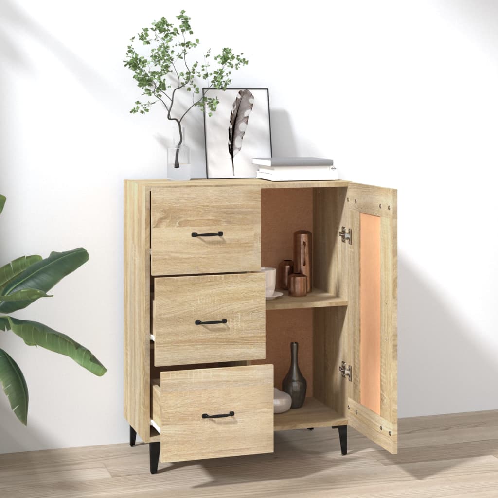 Dressoir 69,5X34X90 Cm Bewerkt Hout Sonoma Eikenkleurig