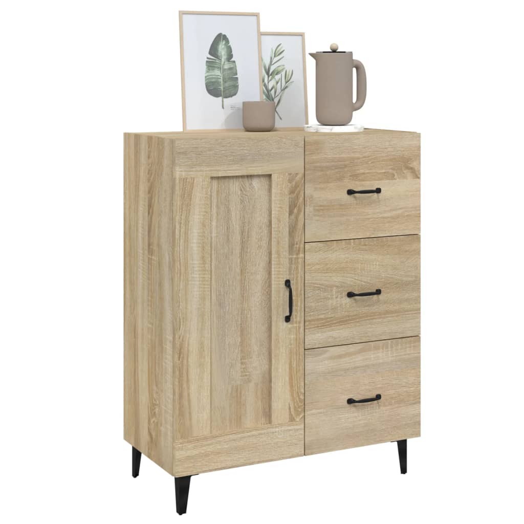 Dressoir 69,5X34X90 Cm Bewerkt Hout Sonoma Eikenkleurig