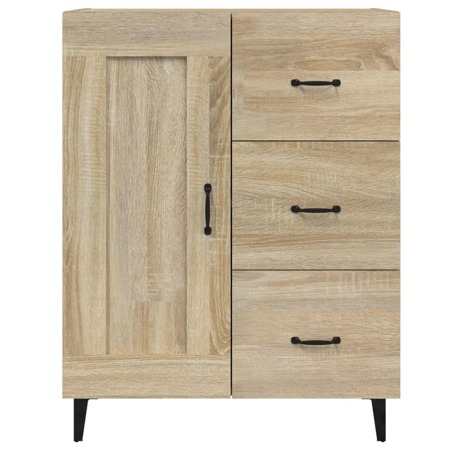 Dressoir 69,5X34X90 Cm Bewerkt Hout Sonoma Eikenkleurig