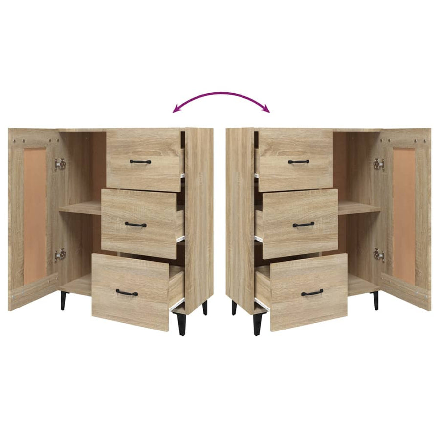 Dressoir 69,5X34X90 Cm Bewerkt Hout Sonoma Eikenkleurig