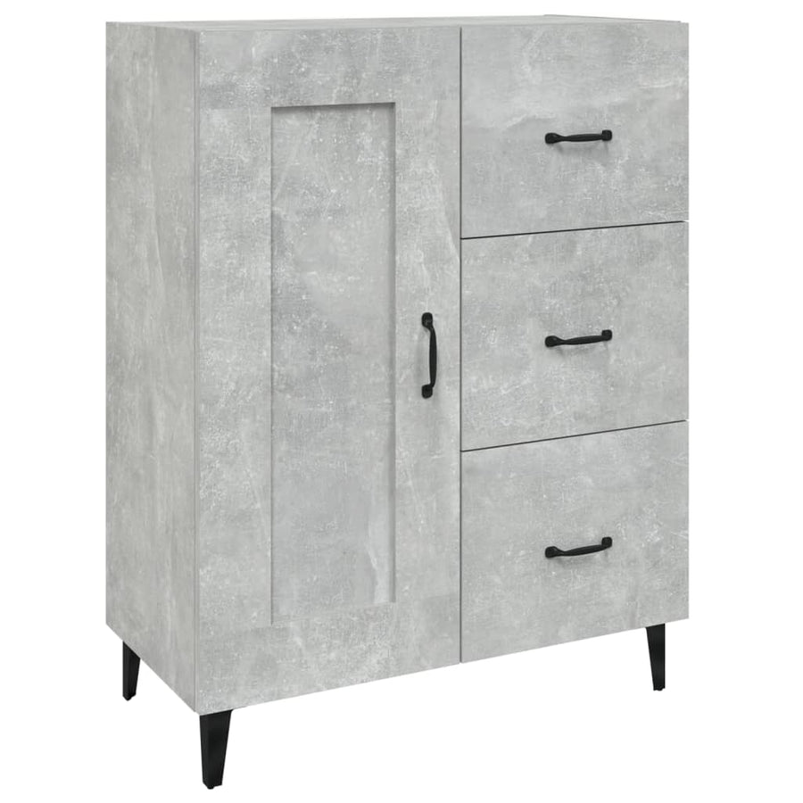 Dressoir 69,5X34X90 Cm Bewerkt Hout Betongrijs