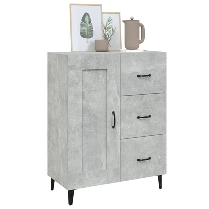Dressoir 69,5X34X90 Cm Bewerkt Hout Betongrijs