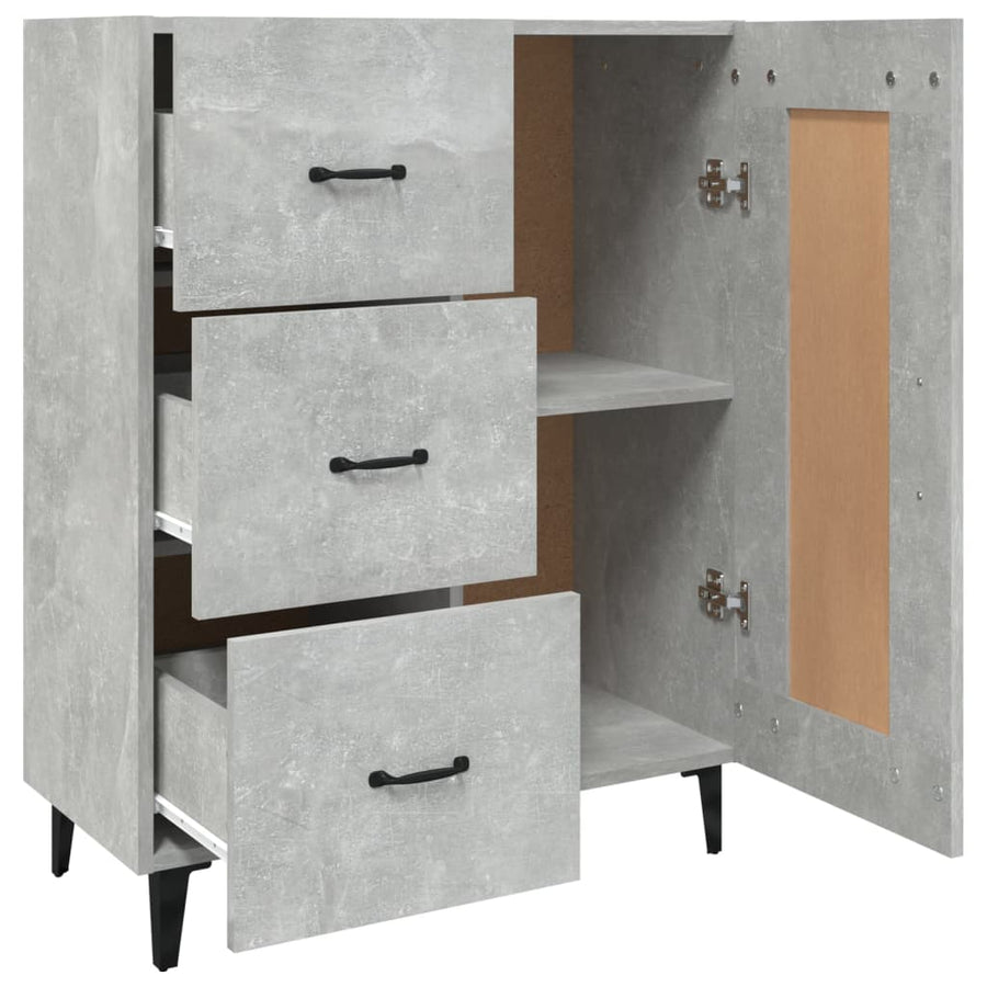 Dressoir 69,5X34X90 Cm Bewerkt Hout Betongrijs
