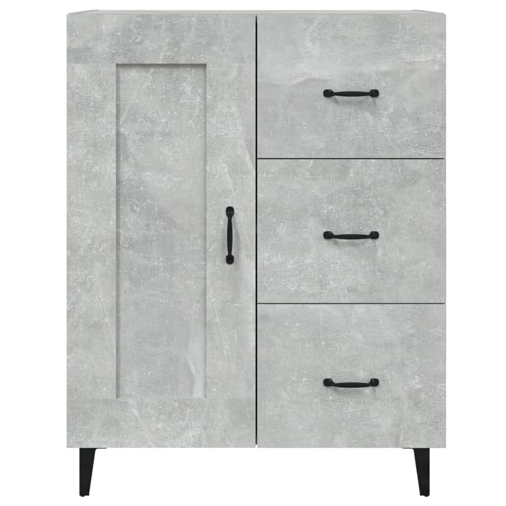 Dressoir 69,5X34X90 Cm Bewerkt Hout Betongrijs