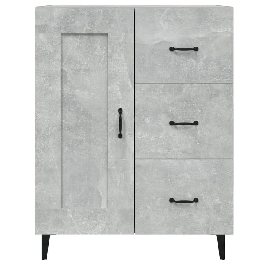 Dressoir 69,5X34X90 Cm Bewerkt Hout Betongrijs