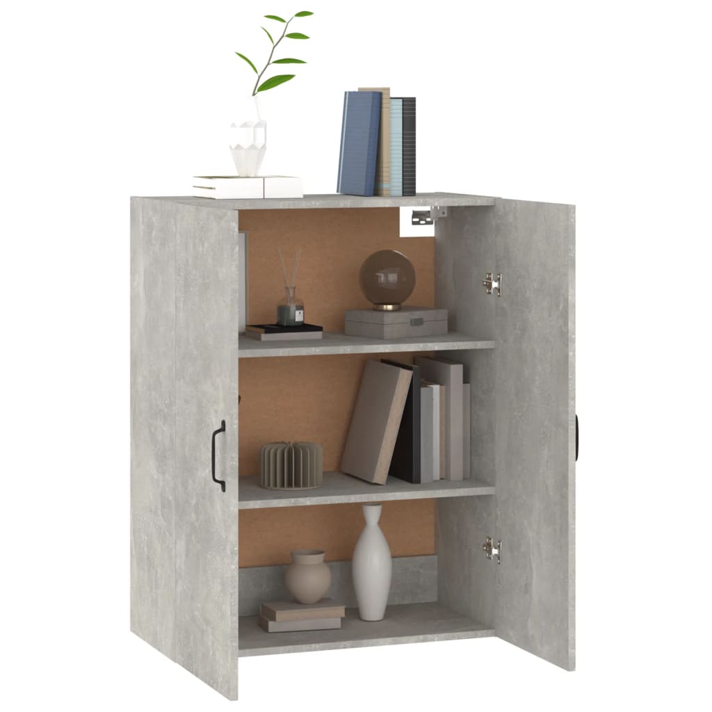 Hangkast 69,5X34X90 Cm Bewerkt Hout Betongrijs