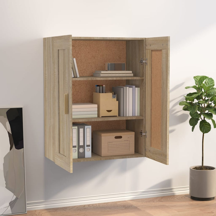 Wandkast 69,5X32,5X90 Cm Bewerkt Hout Kleurig Sonoma eiken