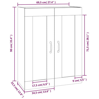 Hangkast 69,5X32,5X90 Cm Kleurig Sonoma eiken