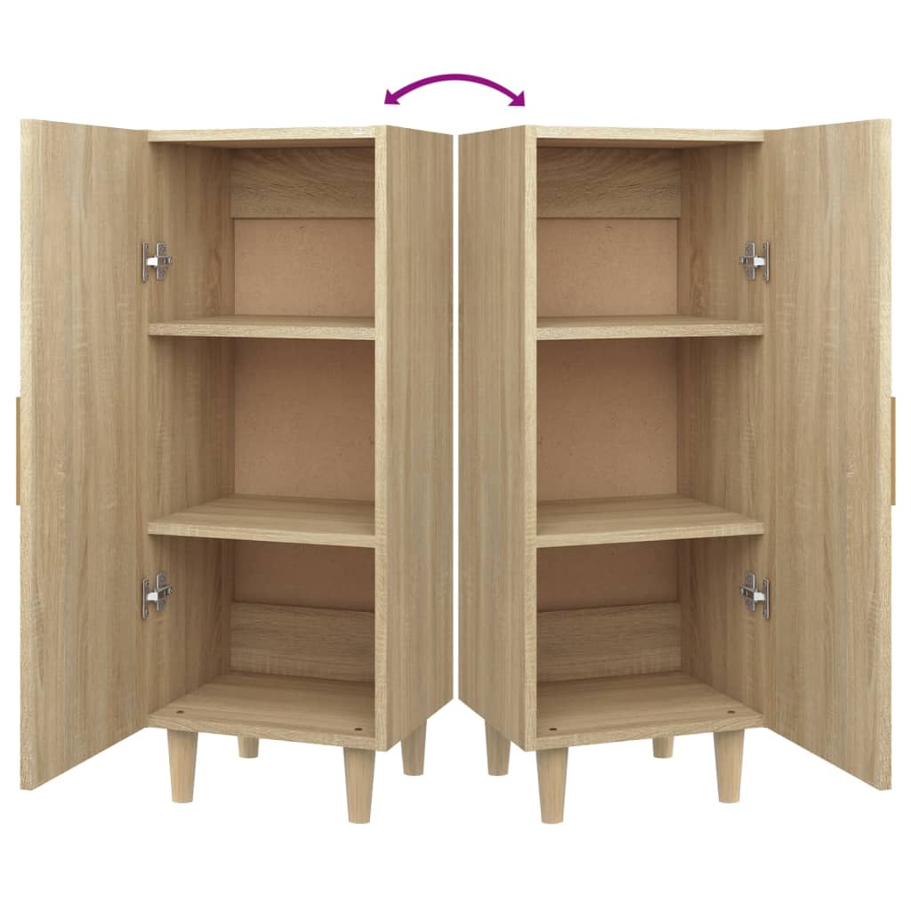 Dressoir 34,5X34X90 Cm Bewerkt Hout Kleurig Sonoma eiken