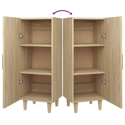 Dressoir 34,5X34X90 Cm Bewerkt Hout Kleurig Sonoma eiken