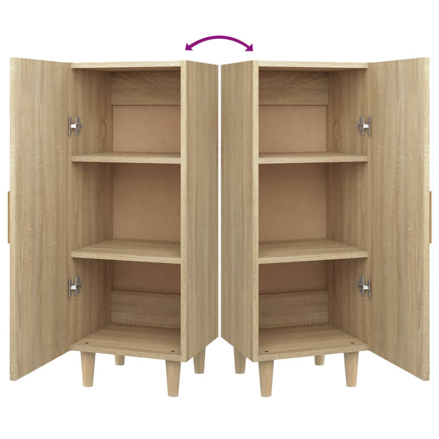 Dressoir 34,5X34X90 Cm Bewerkt Hout Kleurig Sonoma eiken