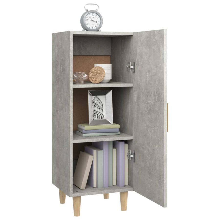 Dressoir 34,5X34X90 Cm Bewerkt Hout Betongrijs