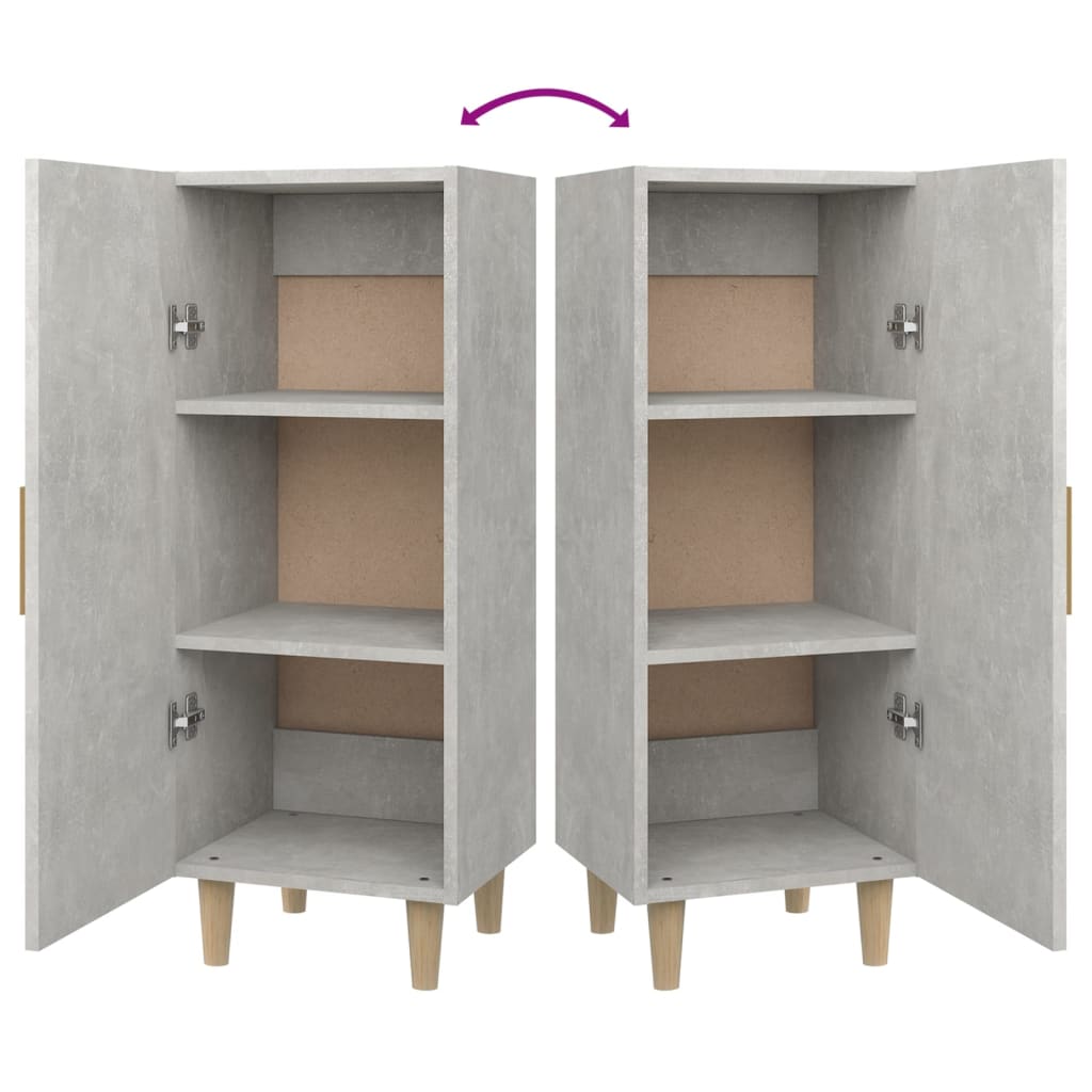 Dressoir 34,5X34X90 Cm Bewerkt Hout Betongrijs