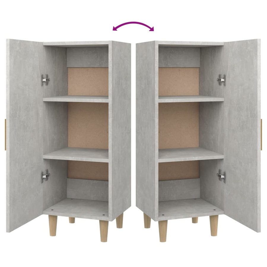 Dressoir 34,5X34X90 Cm Bewerkt Hout Betongrijs