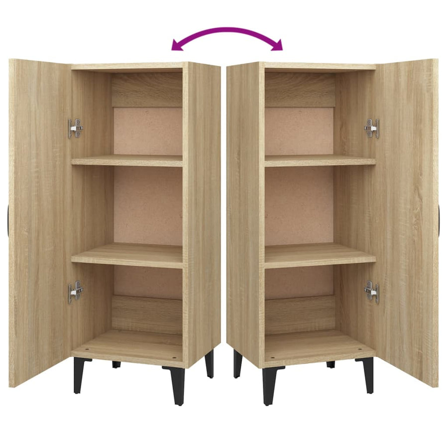 Dressoir 34,5X34X90 Cm Bewerkt Hout Sonoma Eikenkleurig