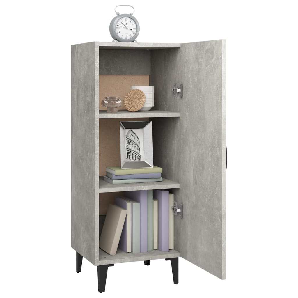 Dressoir 34,5X34X90 Cm Bewerkt Hout Betongrijs