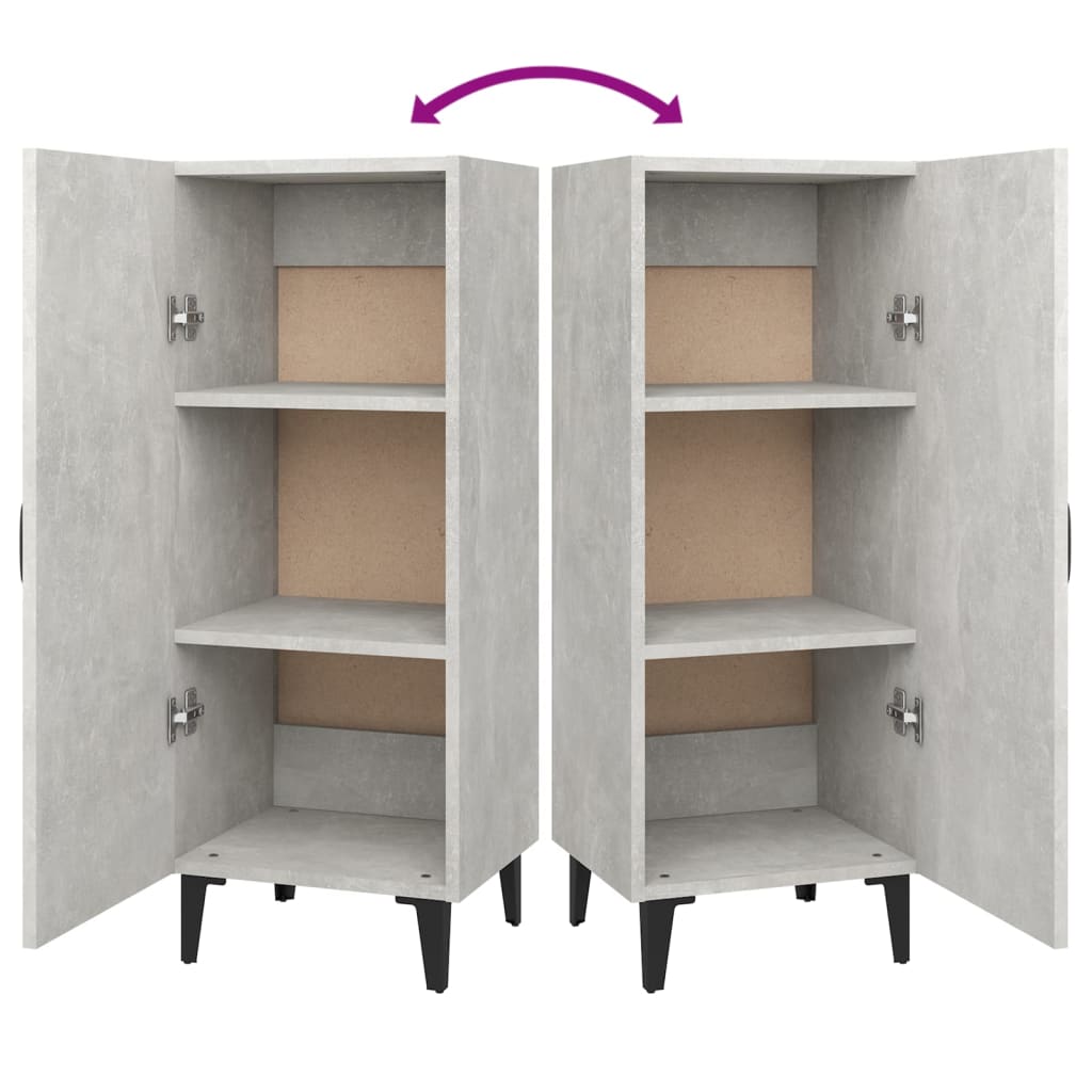 Dressoir 34,5X34X90 Cm Bewerkt Hout Betongrijs