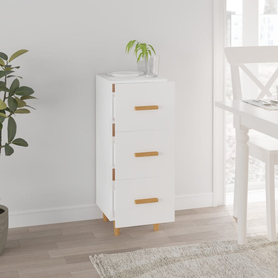 Dressoir 34,5X34X90 Cm Bewerkt Hout Wit