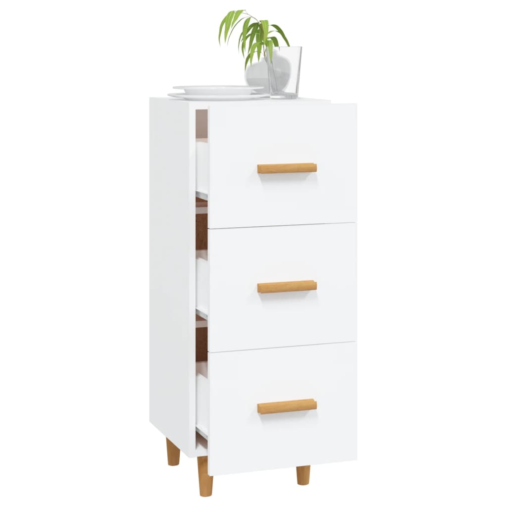 Dressoir 34,5X34X90 Cm Bewerkt Hout Wit