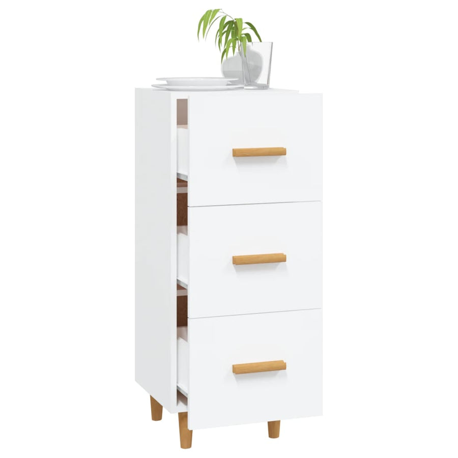 Dressoir 34,5X34X90 Cm Bewerkt Hout Wit