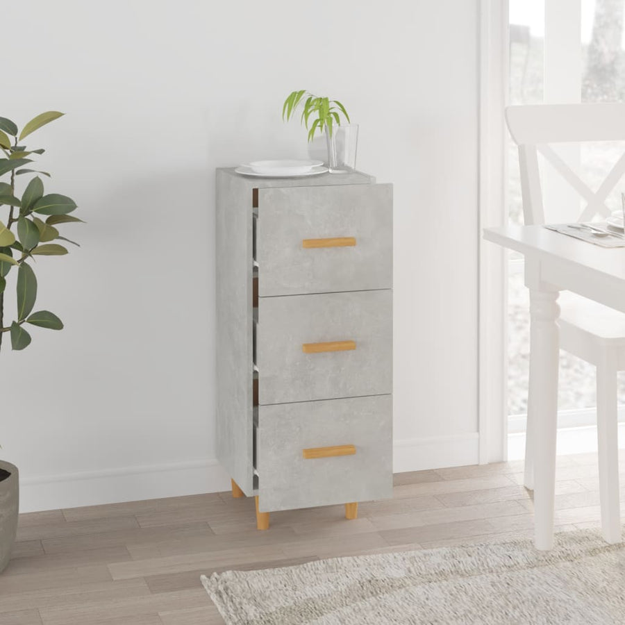 Dressoir 34,5X34X90 Cm Bewerkt Hout Betongrijs