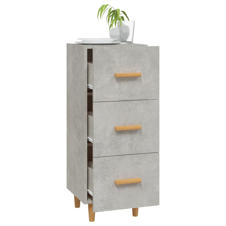 Dressoir 34,5X34X90 Cm Bewerkt Hout Betongrijs