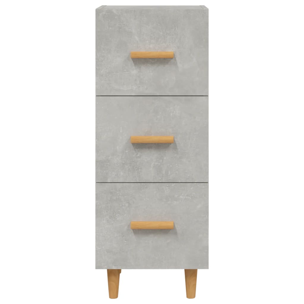 Dressoir 34,5X34X90 Cm Bewerkt Hout Betongrijs