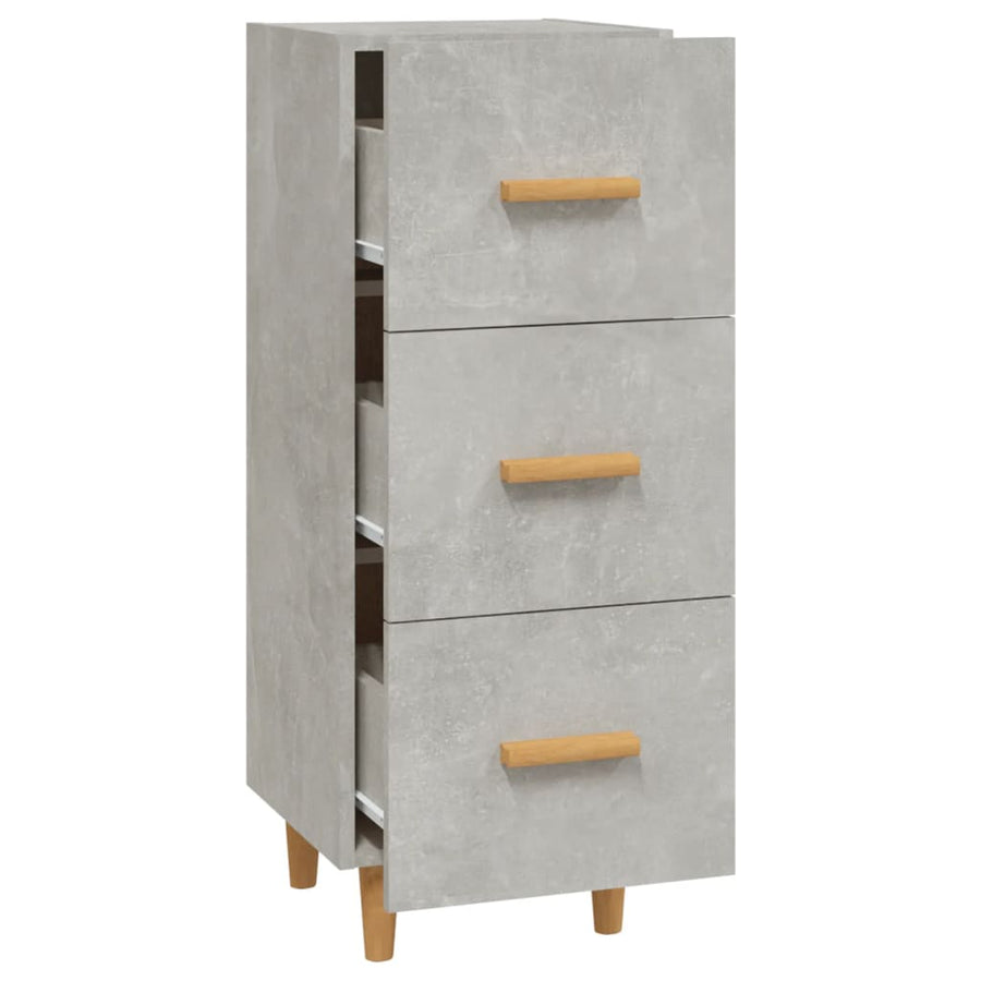 Dressoir 34,5X34X90 Cm Bewerkt Hout Betongrijs