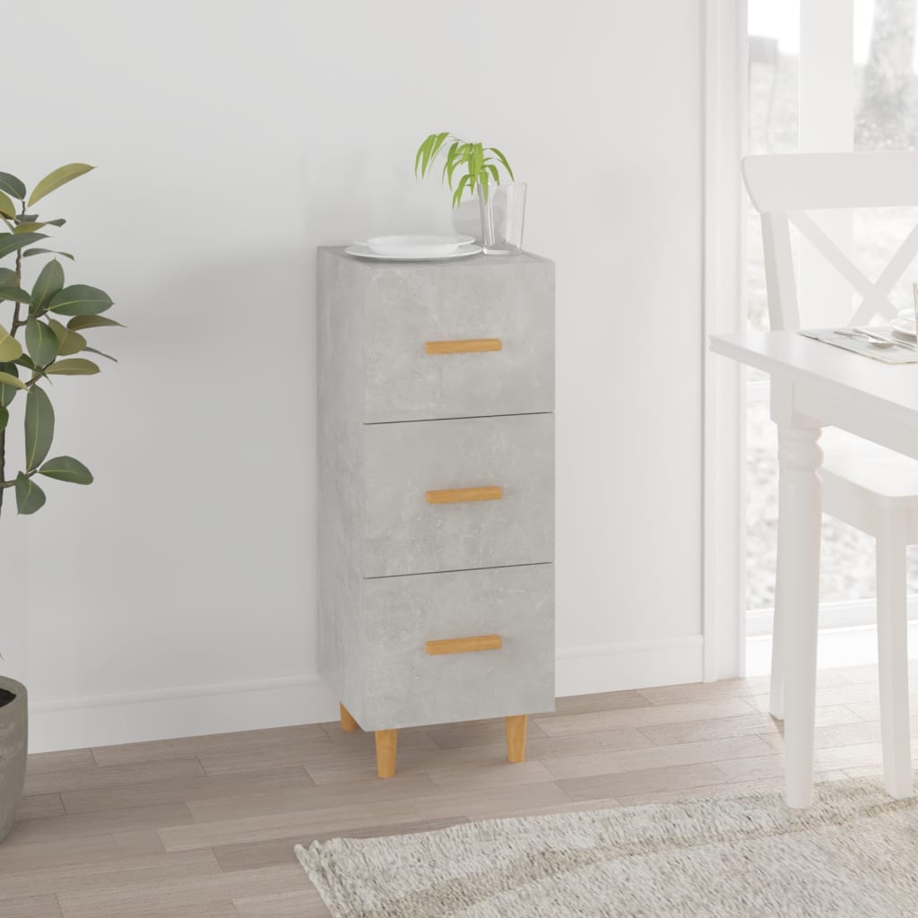 Dressoir 34,5X34X90 Cm Bewerkt Hout Betongrijs